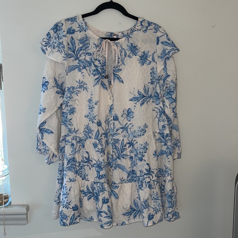 Sunbaked Mini Swing Dress with Tie Neck